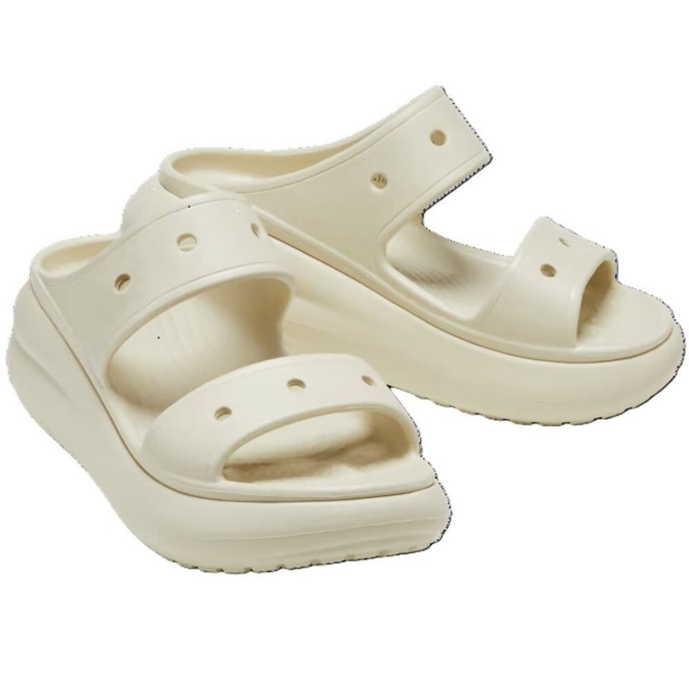 CROCS Women's Platform Slide Sandals in Cream